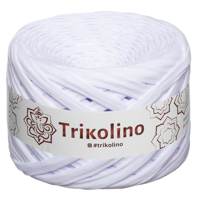 Трикотажна пряжа Trikolino, ширина нитки 7-9 мм., довжина мотка 50 м., Снігова троянда