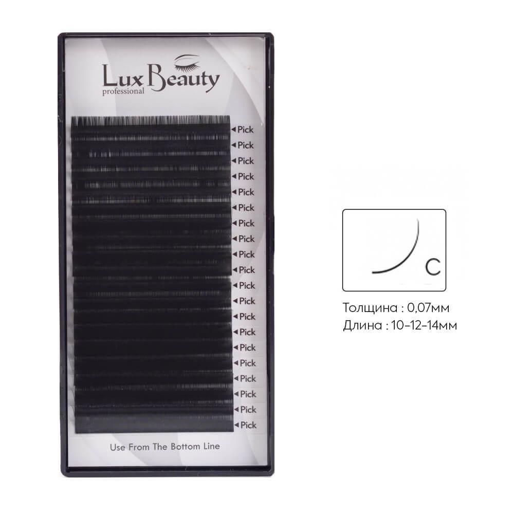 Вії вигин З-0.07 (20 рядів: 10-12-14мм) LUX BEAUTY