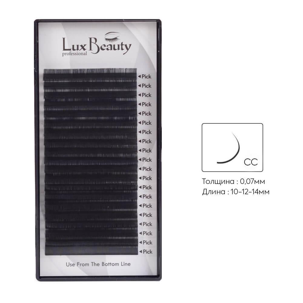 Вії вигин СС-0.07 (20 рядів: 10-12-14мм) LUX BEAUTY
