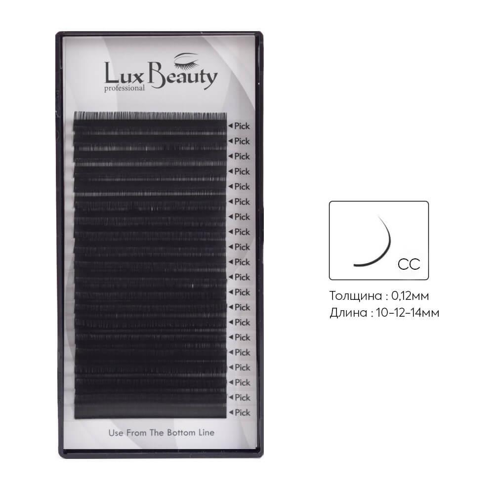 Вії вигин CC-0.12 (20 рядів: 10-12-14мм) LUX BEAUTY