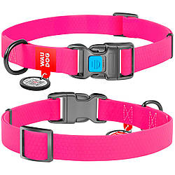 Нашийник WAUDOG Waterproof, водостійкий, пластикова пряжка-фастекс з замком і адреснік з QR паспортом 31-49 см