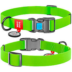 Нашийник WAUDOG Waterproof, водостійкий, пластикова пряжка-фастекс з замком і адреснік з QR паспортом 24-40 см