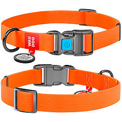 Нашийник WAUDOG Waterproof, водостійкий, пластикова пряжка-фастекс з замком і адреснік з QR паспортом 24-40 см