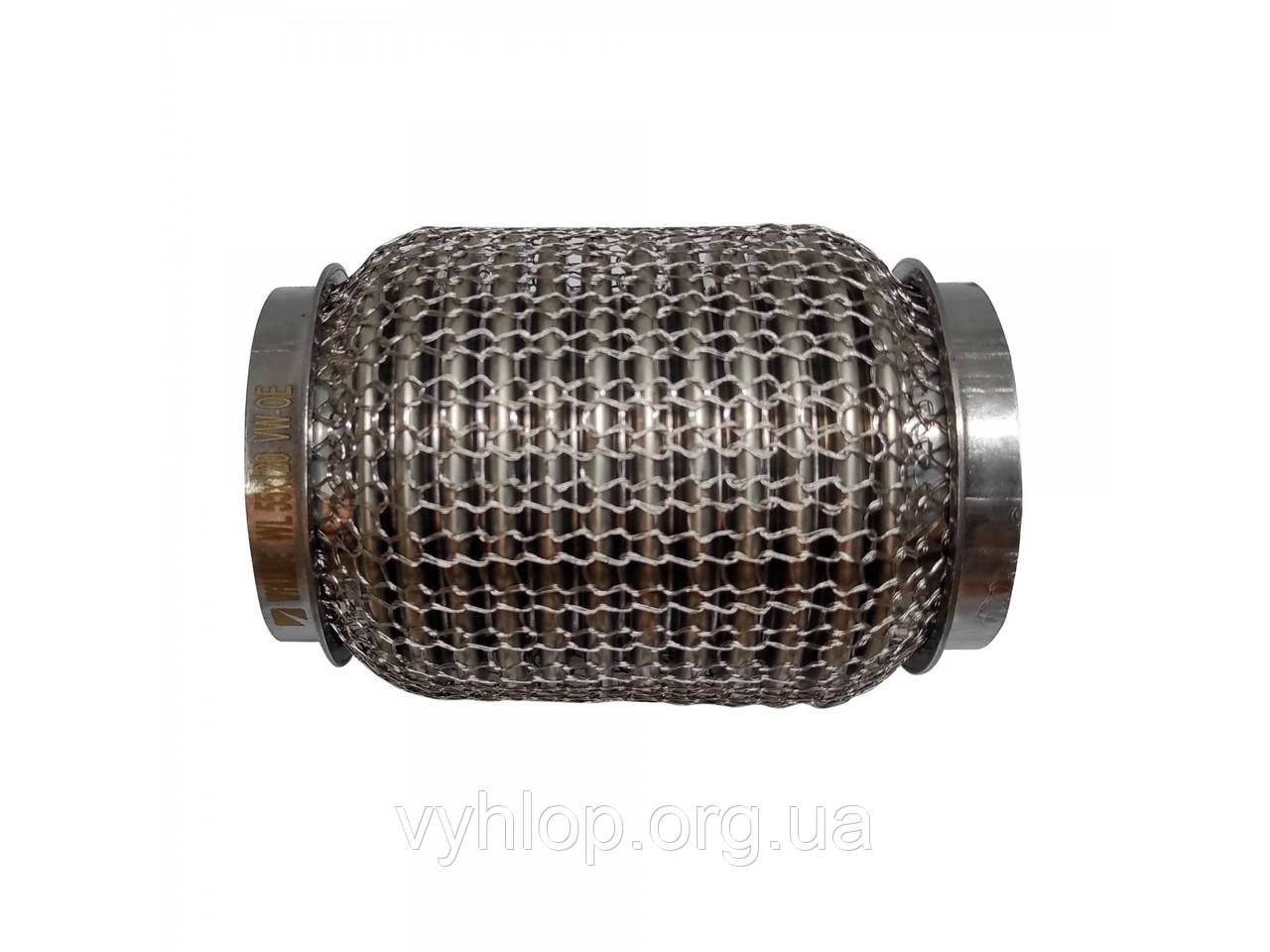 Гофра глушника 55x120 3-шарова посилена Interlock кольчуга (короткий фланець/неірж.сталь) Walline