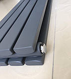 Радіатор дизайнерський вертикальний TERNI II 4/1800 Антрацит матовий 1800*236 (Бічне та нижнє під'єднання), фото 7