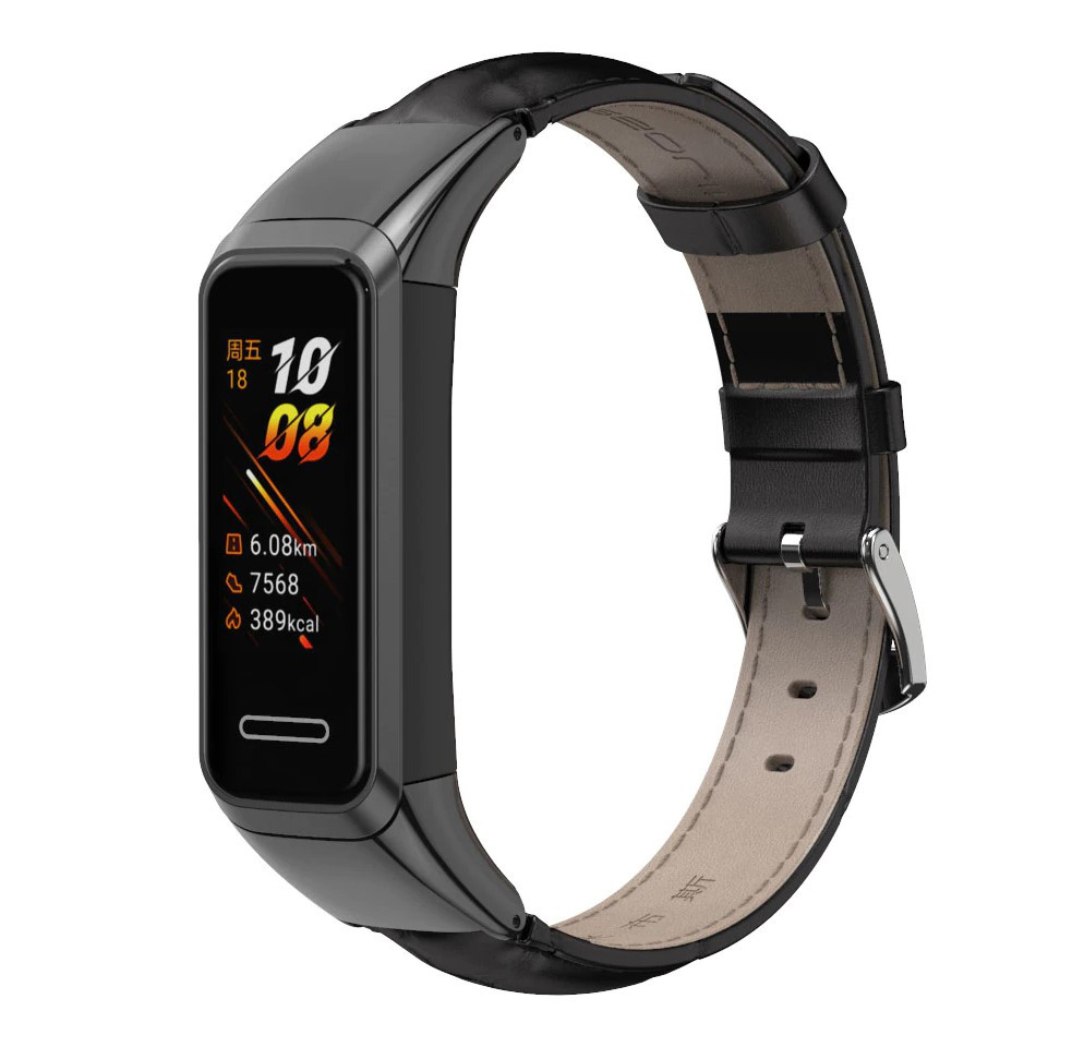 Шкіряний ремінець Primo MIJOBS для фітнес браслета Huawei Band 4 - Black