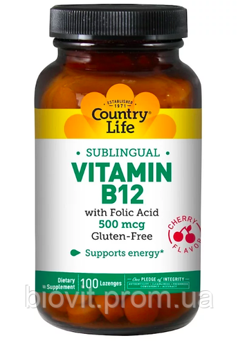 Купить Витамин В-12 и фолиевая кислота (Vitamin B12) 500 мкг/400 мкг ...