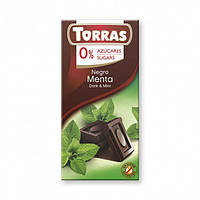 Шоколад чорний без глютену та цукру Torras Menta з м'ятою, 75 г