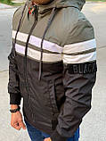 Чоловіча куртка вітровка Zago Black M453 хакі-чорна S, M, 2XL, фото 5