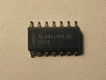 HC14 SN74HC14DR (74HC14, 7414, SN74HC14) TEXAS INSTRUMENTS мікросхема SOP14 Інвертувальний Тригер Шмітта