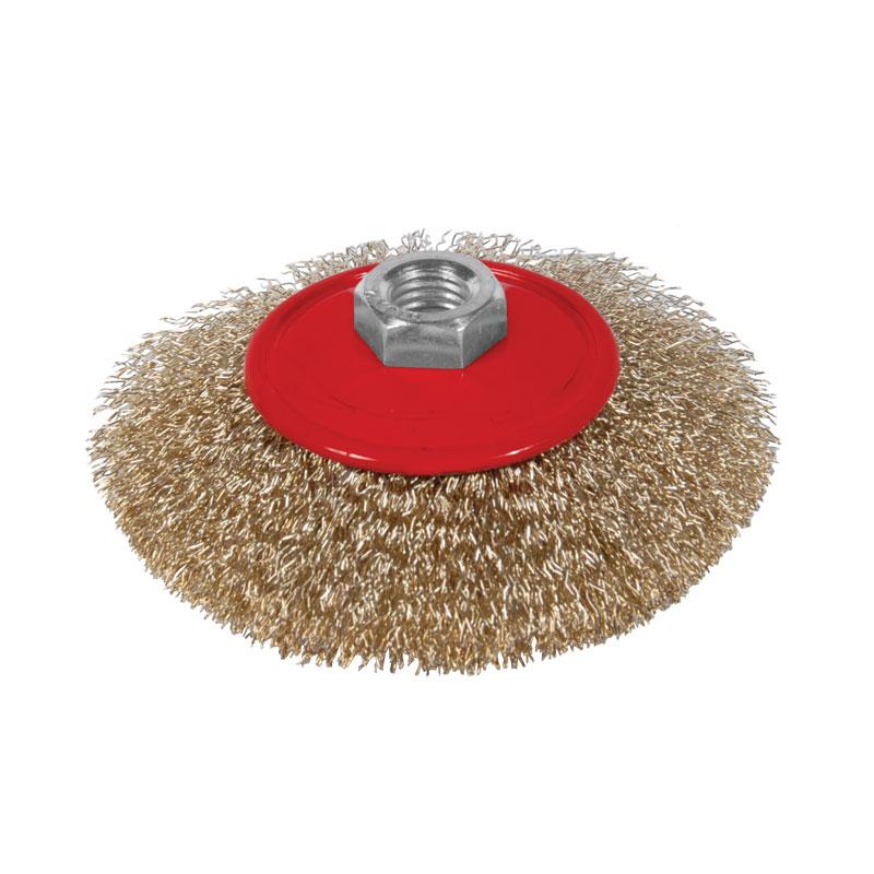 Щітка дротяна конусоподібна Ø75мм М14×2мм (латуньований) TM SIGMA, фото 1