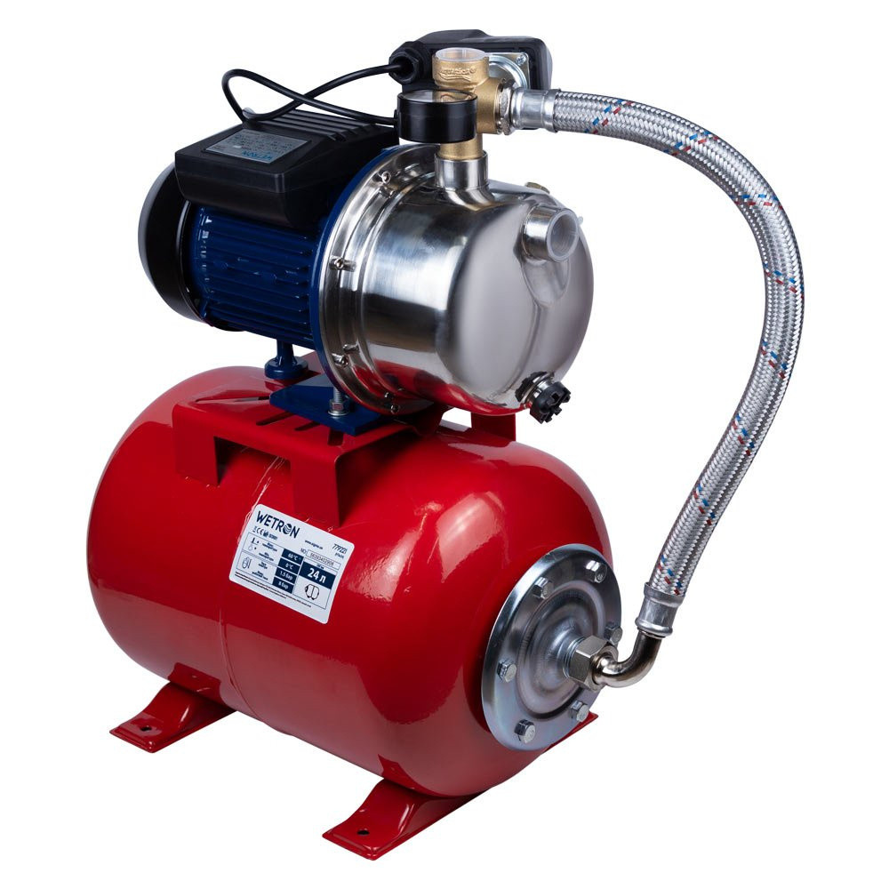 Насосна станція WETRON 775052/24 (0.75 кВт, Hmax 42 м, Qmax 50 л/хв, гідробак 24 л)