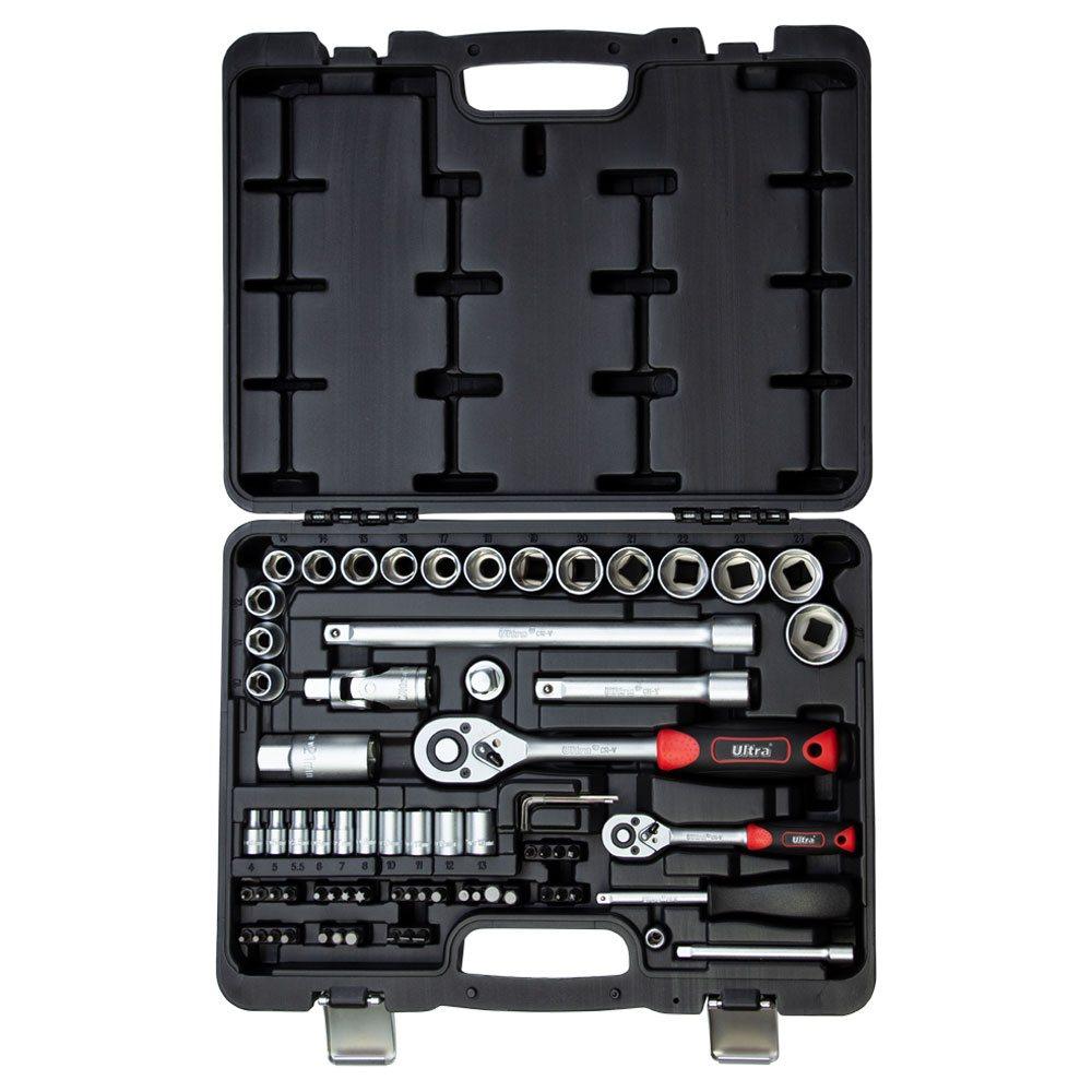 Набір насадок торцевих і біт 1/4", 1/2" 72шт CrV Taiwan ULTRA (6003112), фото 1
