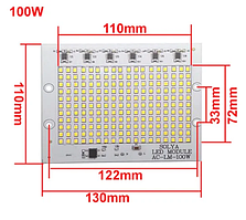 Smart IC SMD LED 90-100w 3000K Светодиодная сборка + Драйвер