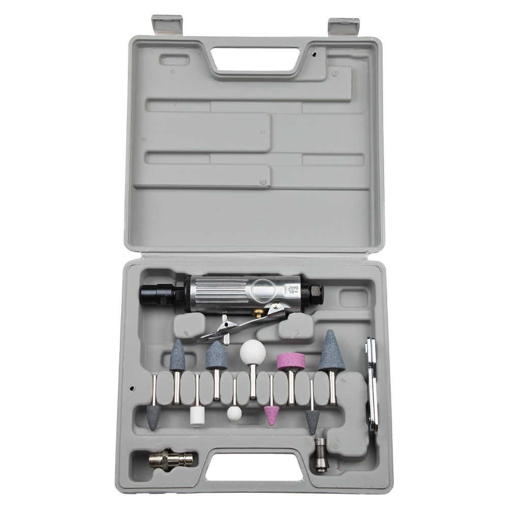 Шліфмашинка пряма пневматична з аксесуарами в кейсі 25000об/хв ТМ SIGMA, фото 1