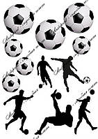Съедобная печать "Спорт, мяч, футбол" сахарная и вафельная бумага а4