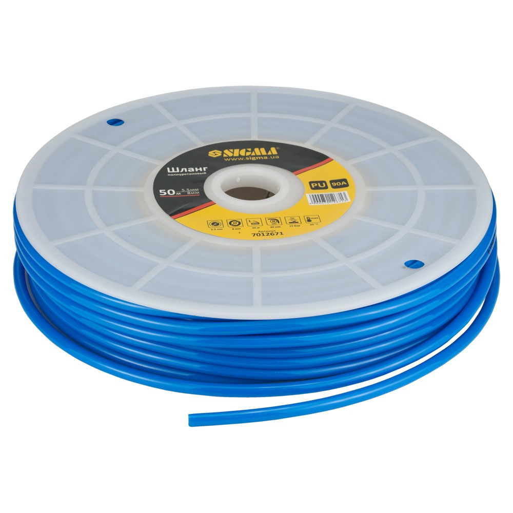 Шланг в бухті поліуретановий (PU) 50м 5,5×8мм ТМ SIGMA, фото 1