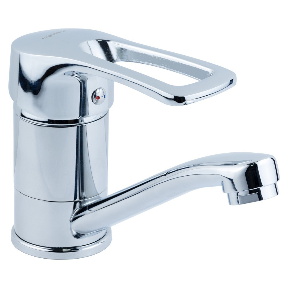 Змішувач кухонний на шпильці (латунь, гусак прямий 150мм, картридж Ø40 мм) ТМ AQUATICA кран для кухні, фото 1