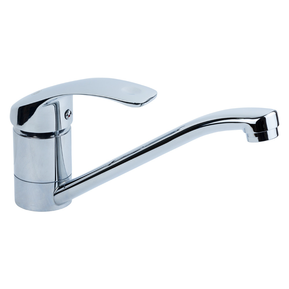 Кухонний змішувач на гайці (гусак прямий 250 мм, картридж Ø 40 мм) кран для кухні ТМ TAU, фото 1