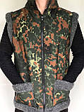 Жилетка з овечої вовни, жилет камуфляж з овчини чоловічий, безрукавка з овечої вовни, розміри 46-58, фото 2