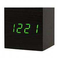 Настольные часы Wooden Watch Чёрно-зелёные (101767)