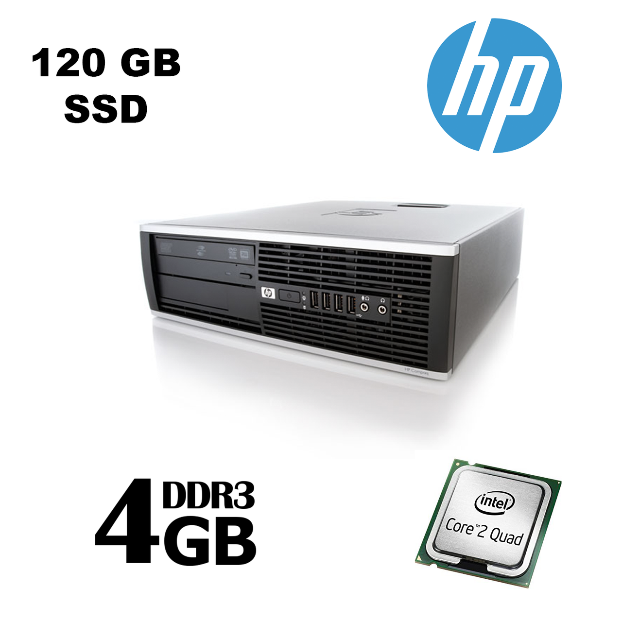 HP 6000 SFF/Intel Core 2 Quad Q6600 (4 ядра по 2.4GHz) / 4 GB DDR3 / Новий 120 GB SSD