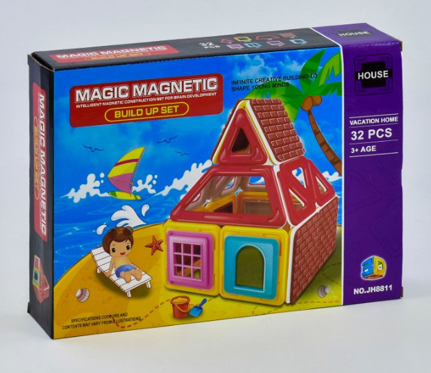 Конструктор магнітний Magic Magnetic JH8811 "Будиночок", 40 деталей