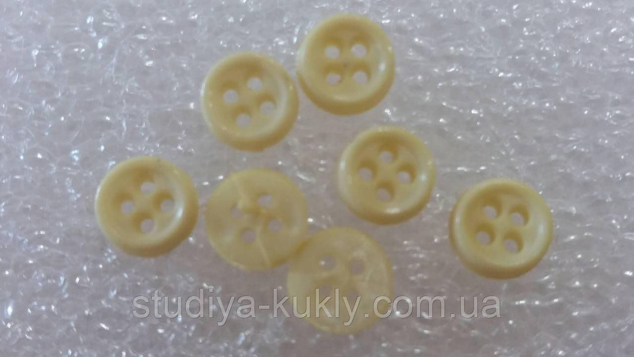 Гудзик для ляльок міні, 6 мм. Жовтий. №11/4, фото 1