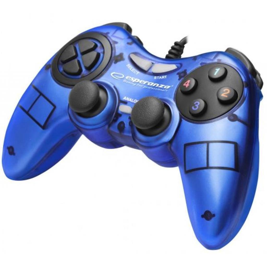 Провідний геймпад Esperanza PC Fighter (EGG105B) USB інтерфейс, вібрація, blue