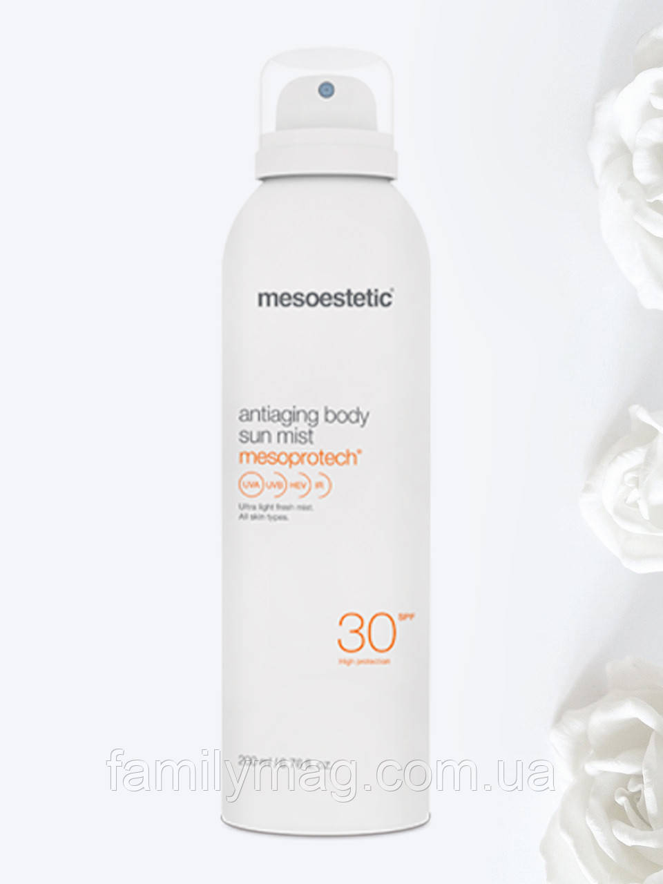 Сонцезахисний спрей для тіла з антивіковим ефектом SPF 30 Antiaging body sun mist Mesoestetic 200 мл