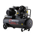 Компресор 100 л, 4 HP, 3 кВт, 220 В, 10 атм, 500 л/хв, 2 циліндра Intertool PT-0014, фото 3