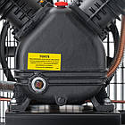 Компресор 100 л, 4 HP, 3 кВт, 220 В, 10 атм, 500 л/хв, 2 циліндра Intertool PT-0014, фото 8