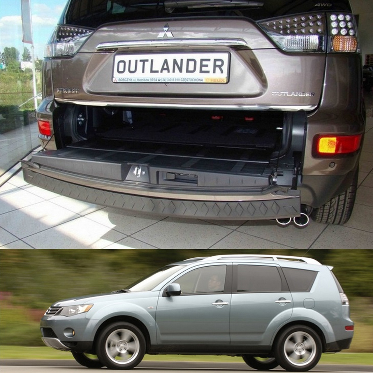 Пластикова захисна накладка на задній бампер для Mitsubishi Outlander XL 2006-2012