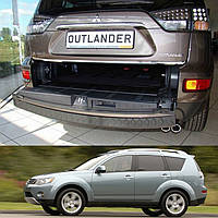 Пластиковая защитная накладка на задний бампер для Mitsubishi Outlander XL 2006-2012