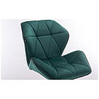 Стілець барний хокер HR212 пляшковий велюр чорна основа квадрат, фото 3