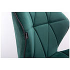 Стілець барний хокер HR212 пляшковий велюр чорна основа квадрат, фото 4