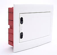 Щиток распределительный (под автоматы) модульный щит корпус пластиковый на 8 автоматов / модулей, встраиваемый, непрозрачная дверца / белый корпус