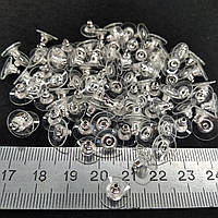 Заглушки для сережек цвет сталь (100шт)