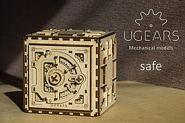Сейф UGears (179 деталей) — механічний дерев'яний 3D-пазл конструктор