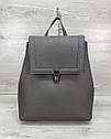 Сумка рюкзак сірого кольору жіноча трансформер через плече стильний молодий сірий рюкзак для ноутбука, фото 2