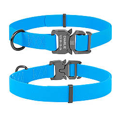 Нашийник WAUDOG WATERPROOF, водостійкий, пряжка-фастекс, 31-49см блакитний