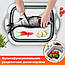 Обробна дошка складна Багатофункціональна миска кошик трансформер для фруктів і овочів Chopper 3 в 1, фото 8