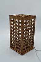 Декоративний нічник із фанери "Серце" колір горіх