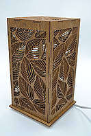 Декоративний нічник із дерева "Листя" колір орех