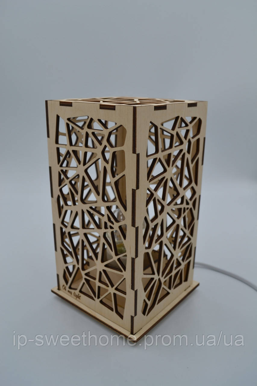 Декоративний нічник із дерева "Павутина"