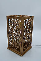 Декоративний нічник із дерева "Паутина" колір орех