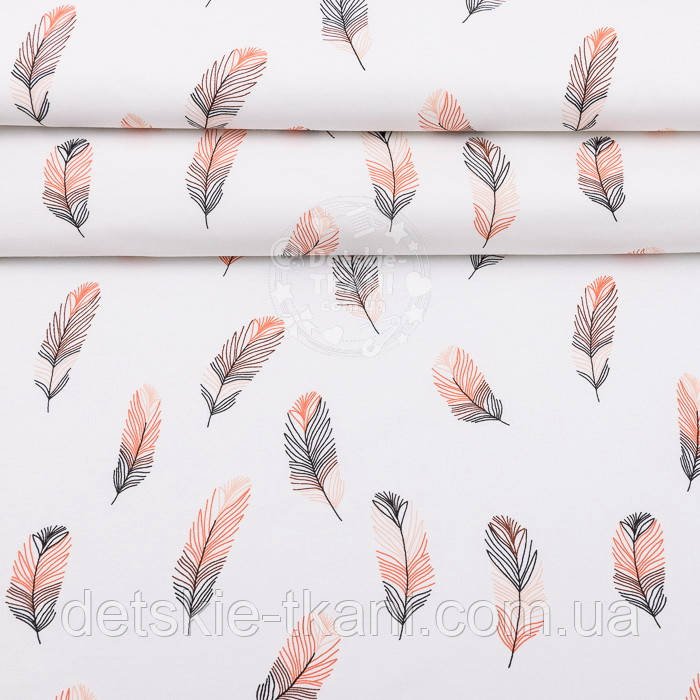 Ранфорс шириною 240 см "Пір'ячко персикового кольору" (№2903), фото 1