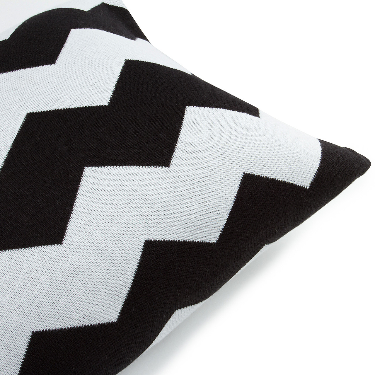 Чохол для подушки в'язаний Ohaina 70x50 Black//White