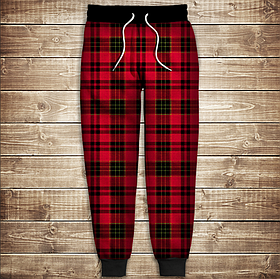 Штани 3D-red tartan