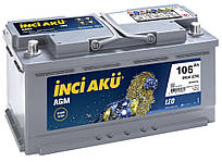Акумулятор Inci Aku Start-Stop AGM 105Ah/850A R+ Автомобільний L6 105 085 013 АКБ Туреччина НДС
